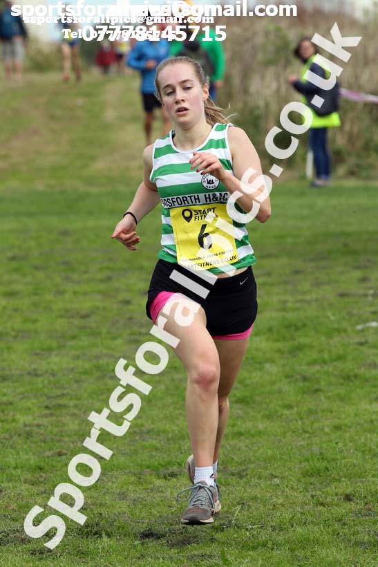 Senior womens relay 2019 Sunderland Harriers Open Cross Country. Photo:  David T. Hewitson/Sports for All Pics